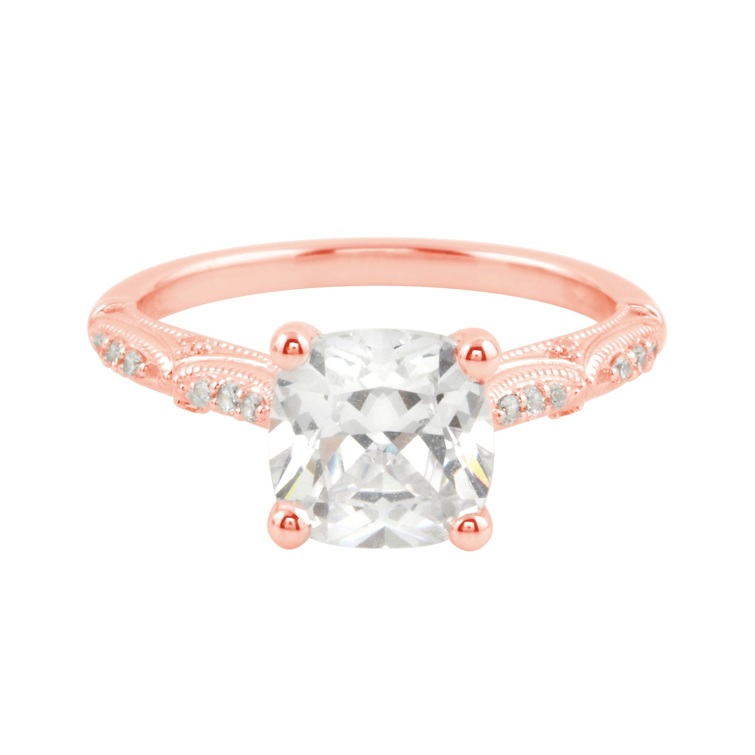 Vintage-Inspired Cushion Cut Diamond Engagement Ring Setting-Engagement Ring-Ashley Schenkein Jewelry Design