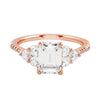 Emerald Cut Diamond Trio Engagement Ring-Engagement Ring-Ashley Schenkein Jewelry Design