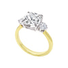 Three Stone Cushion and Round Cut Diamond Engagement Ring-Engagement Ring-Ashley Schenkein Jewelry Design