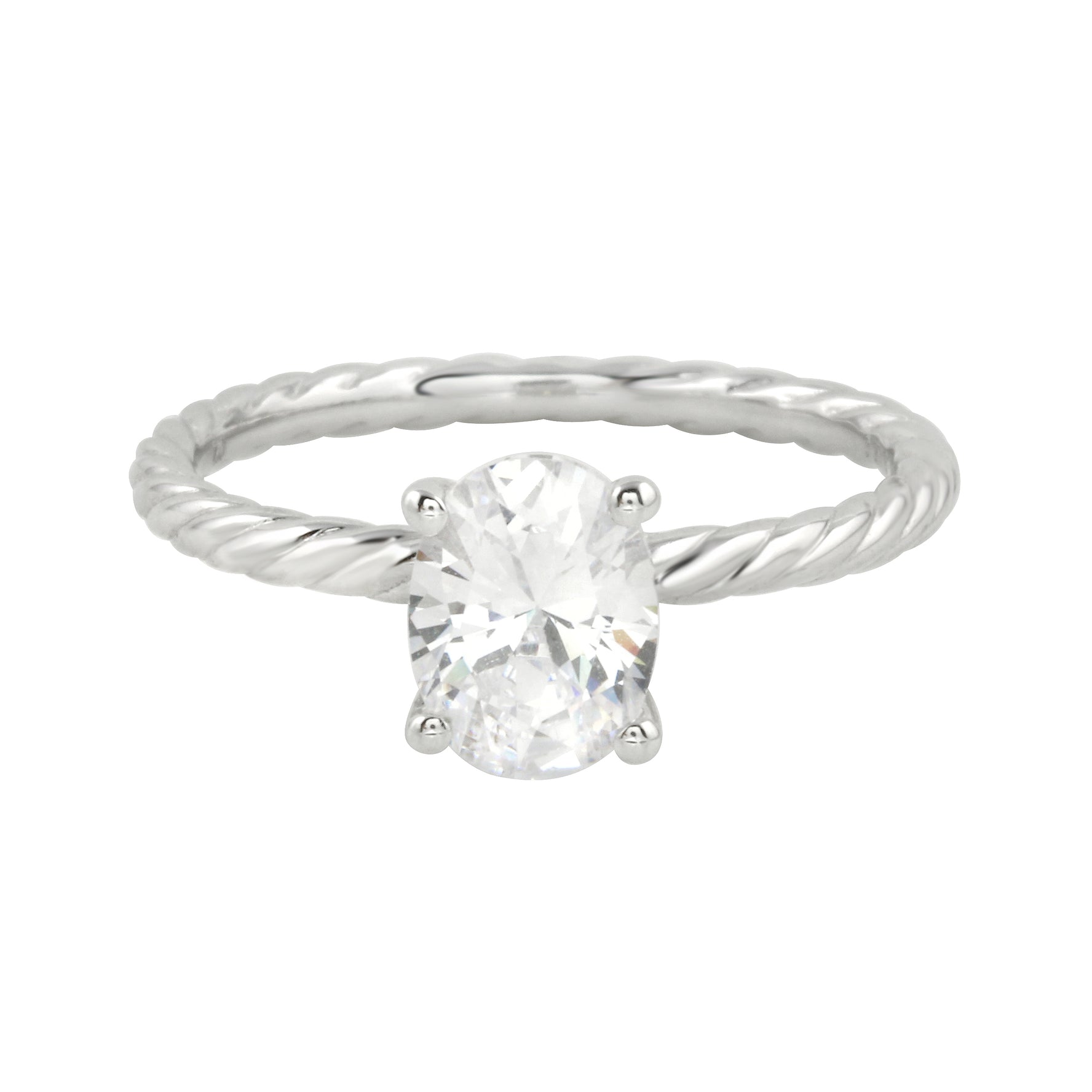 Serenity Solitaire Oval Diamond Twisted Band Engagement Ring Setting-Engagement Ring-Ashley Schenkein Jewelry Design