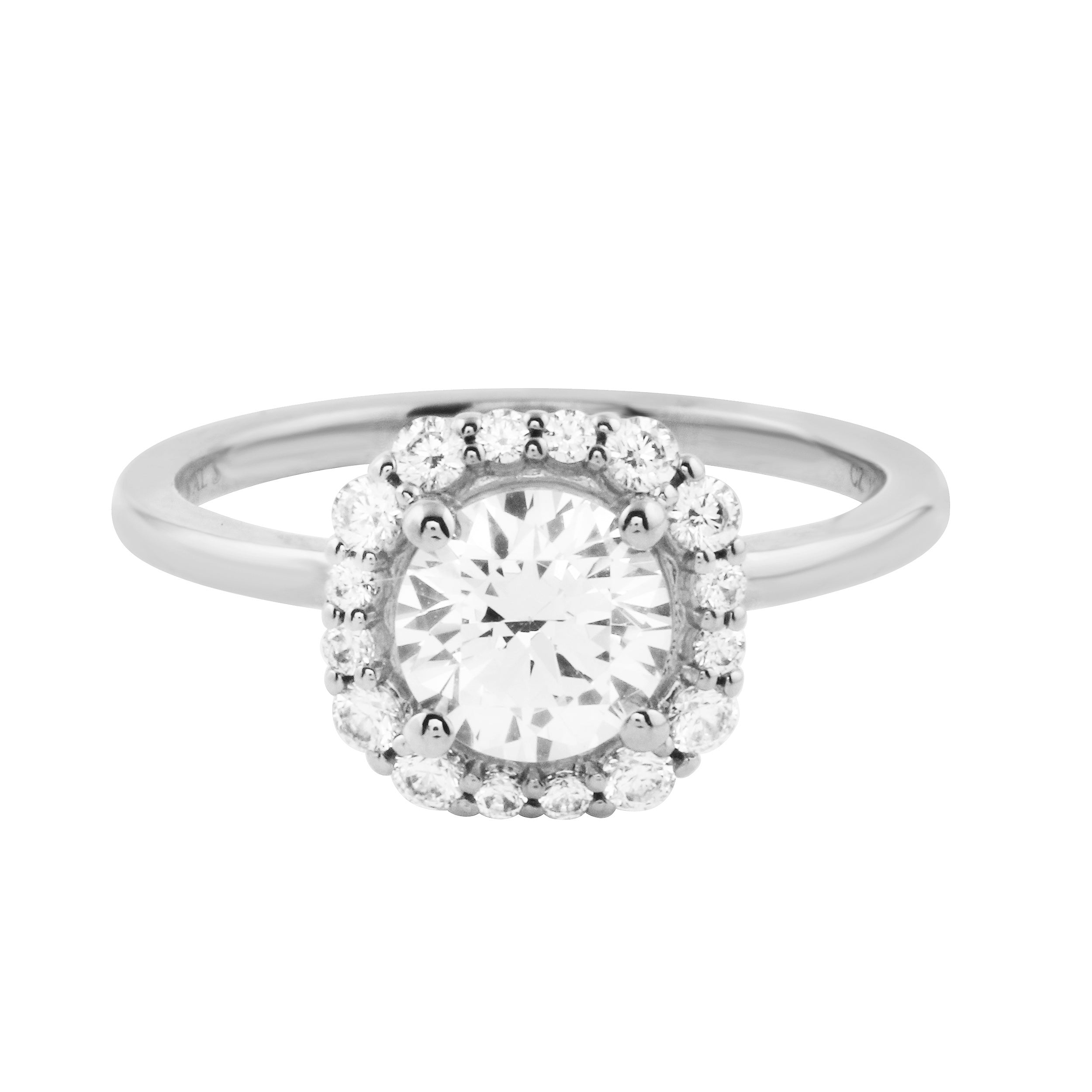 Octagon Halo Round Diamond Engagement Ring Setting-Engagement Ring-Ashley Schenkein Jewelry Design