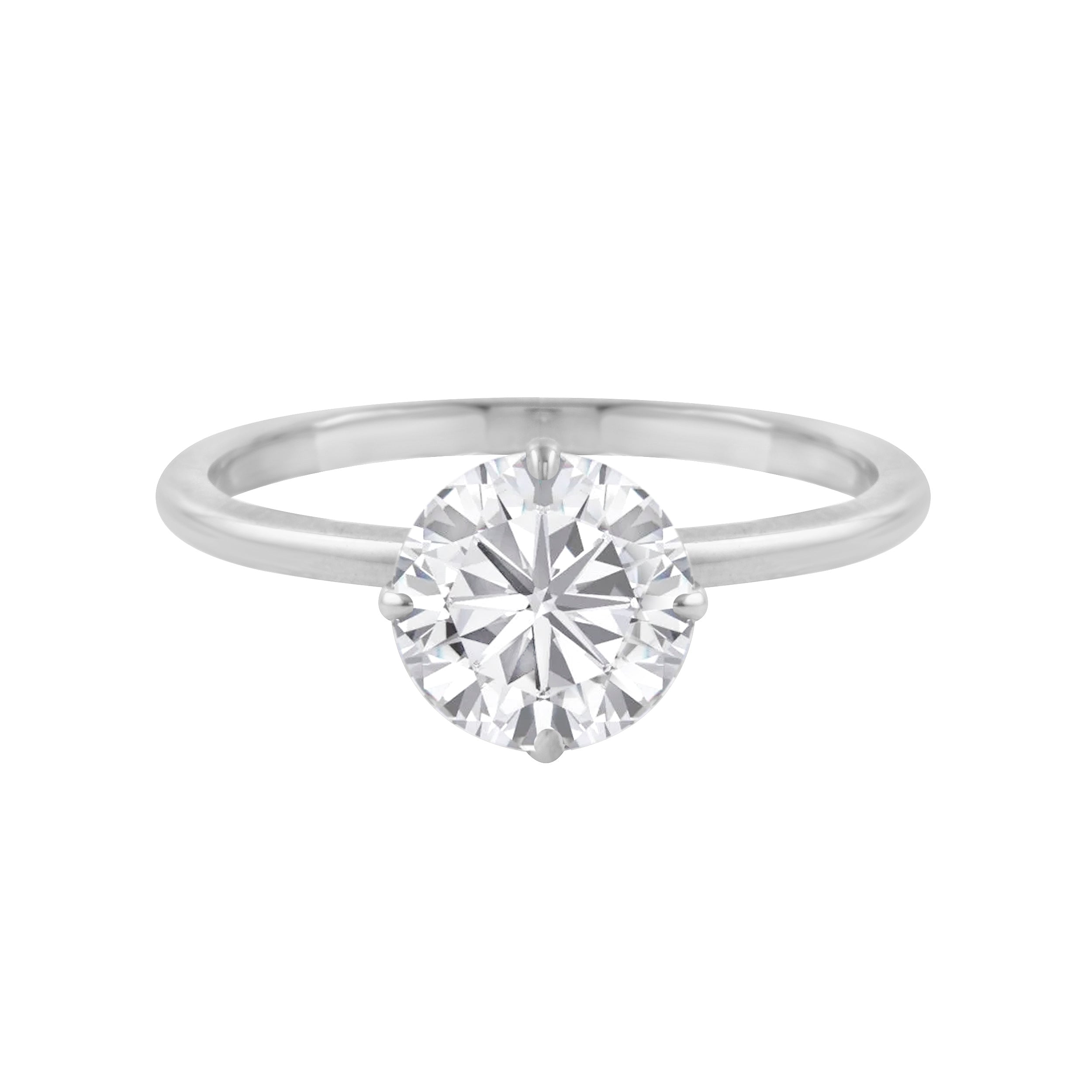 Round Diamond Four Prong Solitaire Engagement Ring Setting-Engagement Ring-Ashley Schenkein Jewelry Design