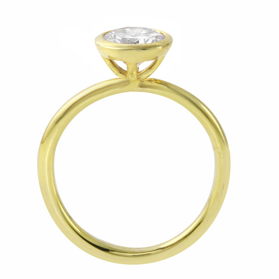 Round Brilliant-Cut Diamond Bezel Engagement Ring Setting-Engagement Ring-Ashley Schenkein Jewelry Design