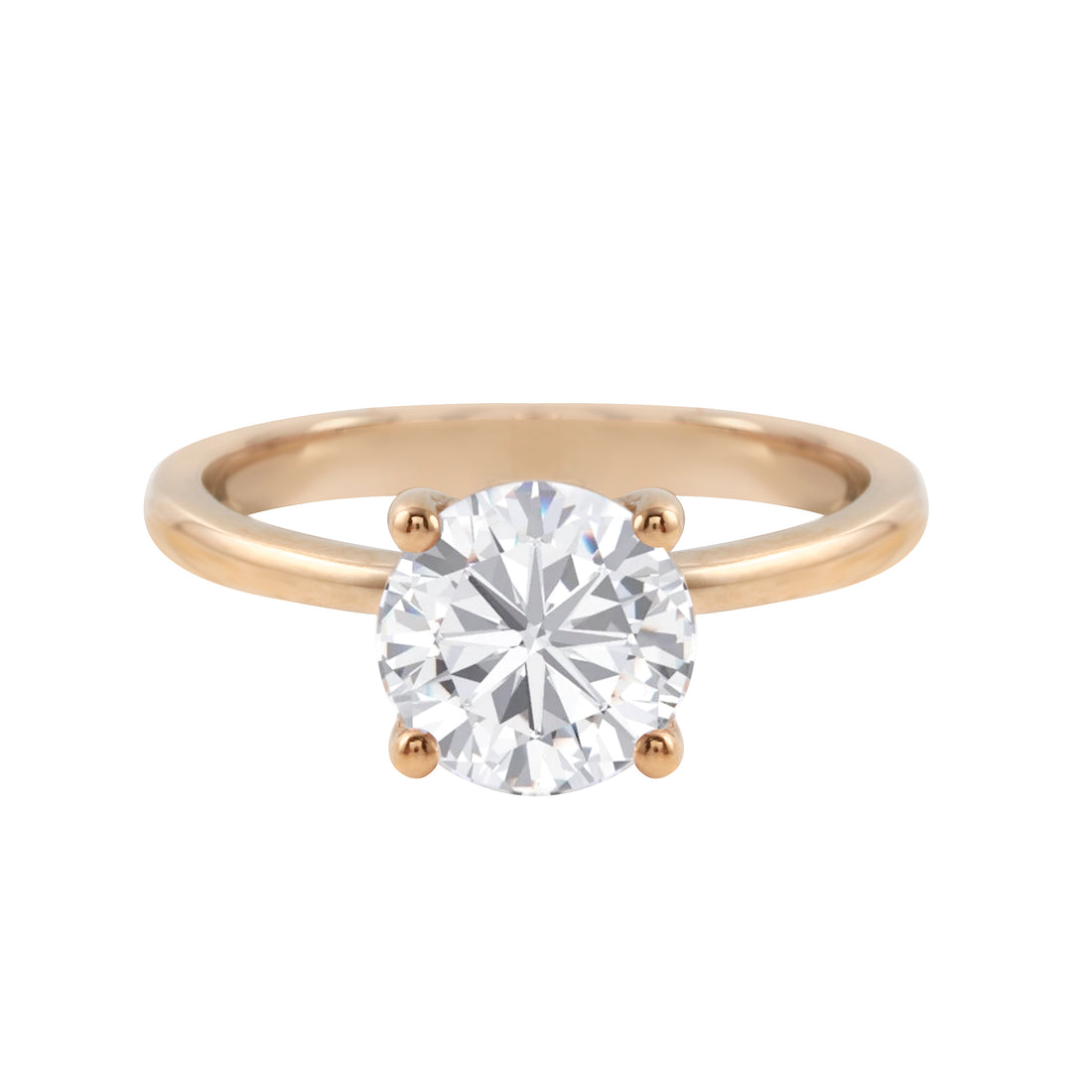 Round Brilliant-Cut Diamond Solitaire Tulip Basket Engagement Ring Setting-Engagement Ring-Ashley Schenkein Jewelry Design