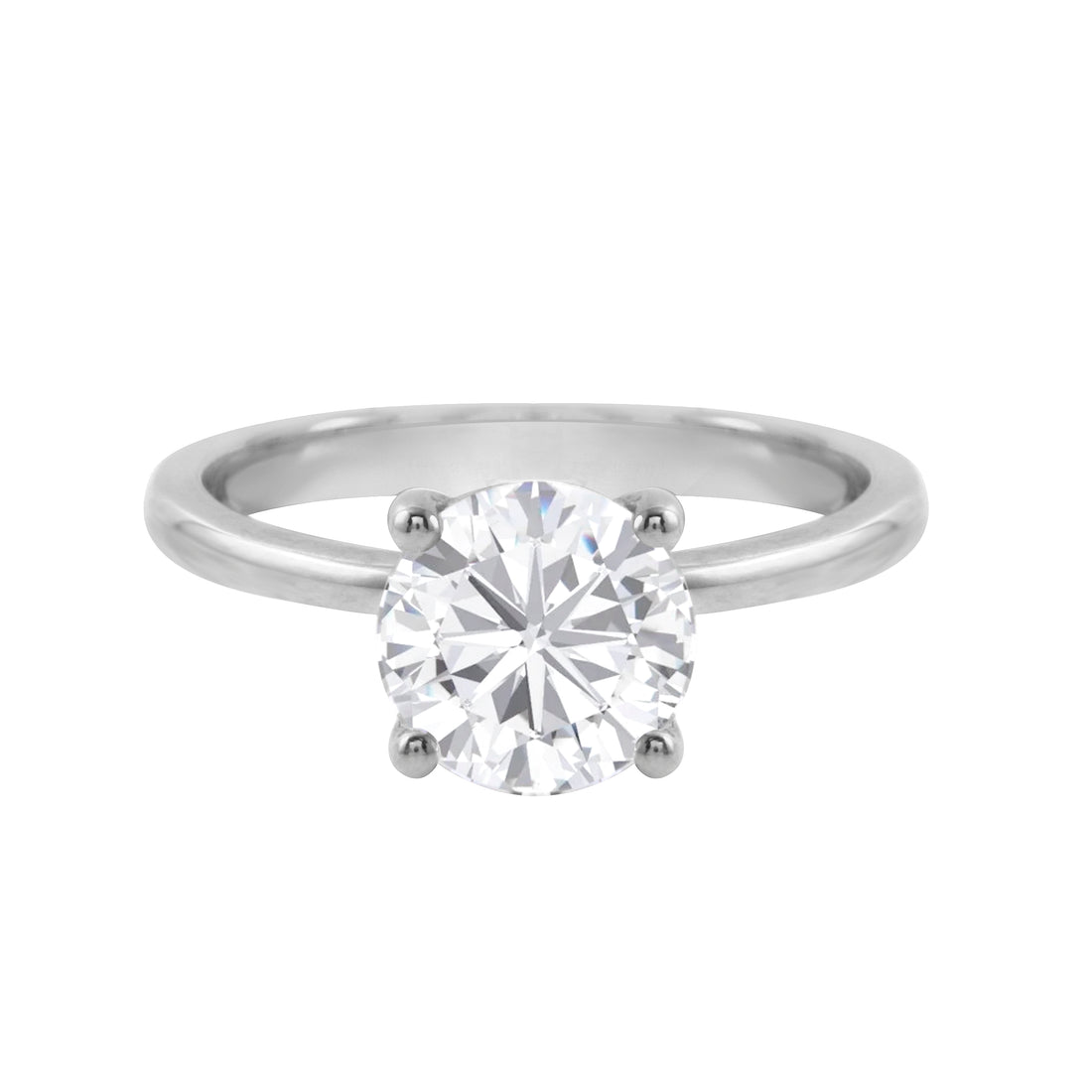 Round Brilliant-Cut Diamond Solitaire Tulip Basket Engagement Ring Setting-Engagement Ring-Ashley Schenkein Jewelry Design