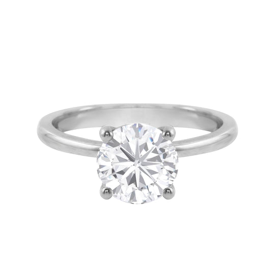 Round Brilliant-Cut Diamond Solitaire Tulip Basket Engagement Ring Setting-Engagement Ring-Ashley Schenkein Jewelry Design