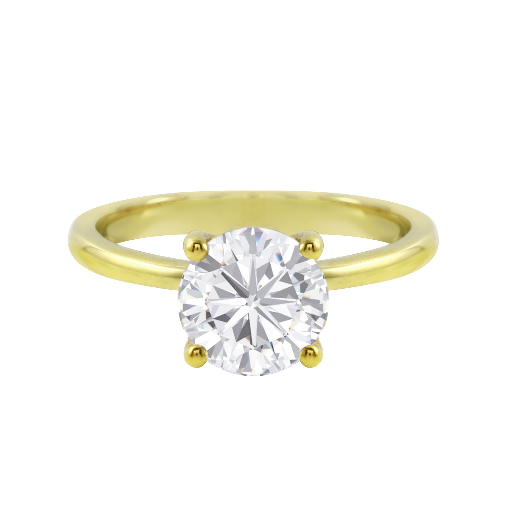 Round Brilliant-Cut Diamond Solitaire Tulip Basket Engagement Ring Setting-Engagement Ring-Ashley Schenkein Jewelry Design