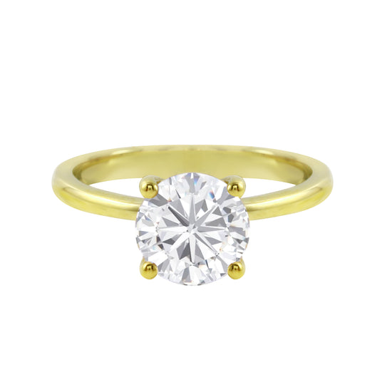 Round Brilliant-Cut Diamond Solitaire Tulip Basket Engagement Ring Setting-Engagement Ring-Ashley Schenkein Jewelry Design