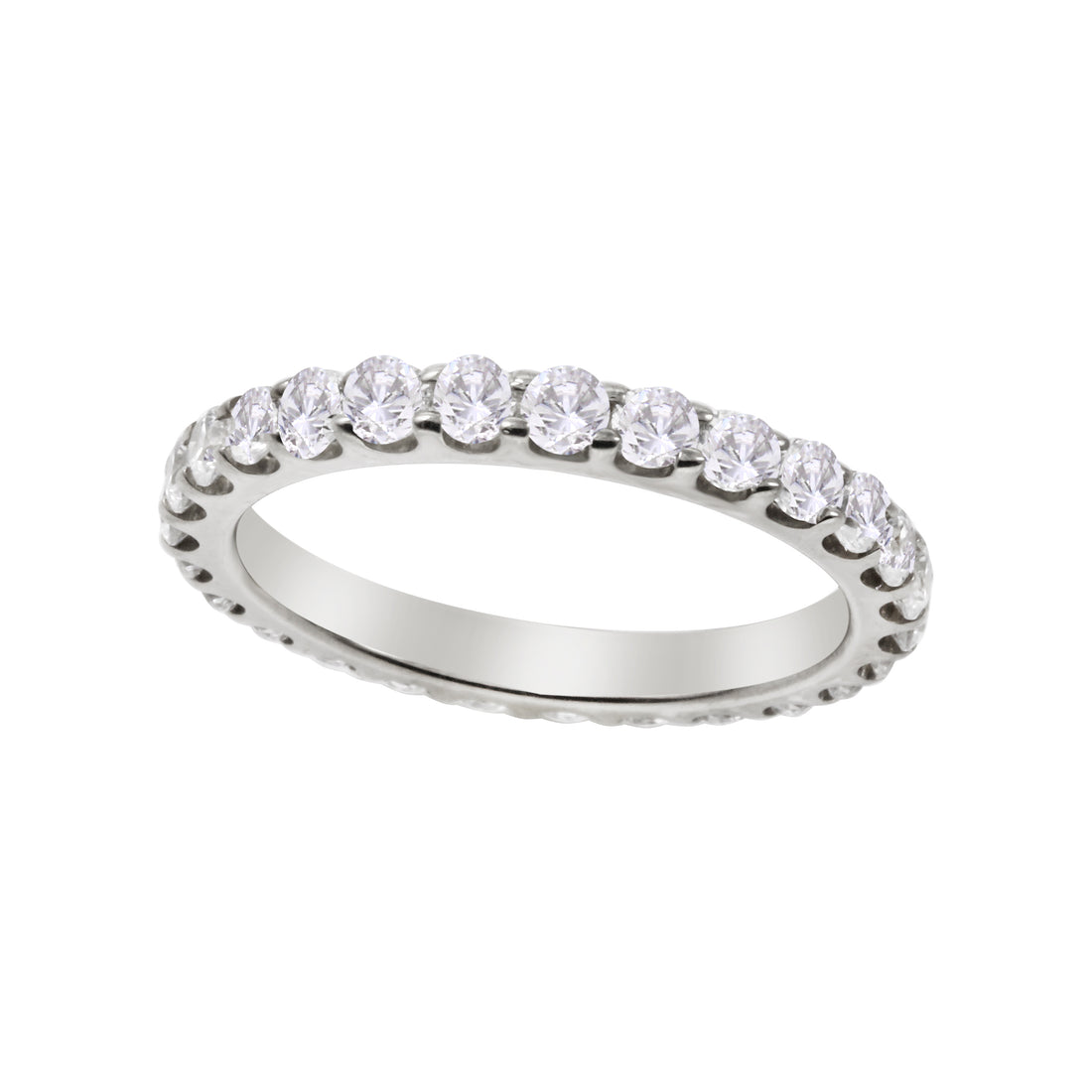 Shared Prong Round Diamond Eternity Wedding Band-Wedding Band-Ashley Schenkein Jewelry Design