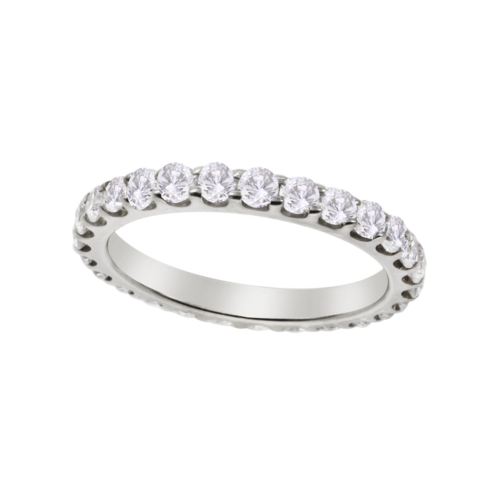Shared Prong Round Diamond Eternity Wedding Band 2.2-Wedding Band-Ashley Schenkein Jewelry Design