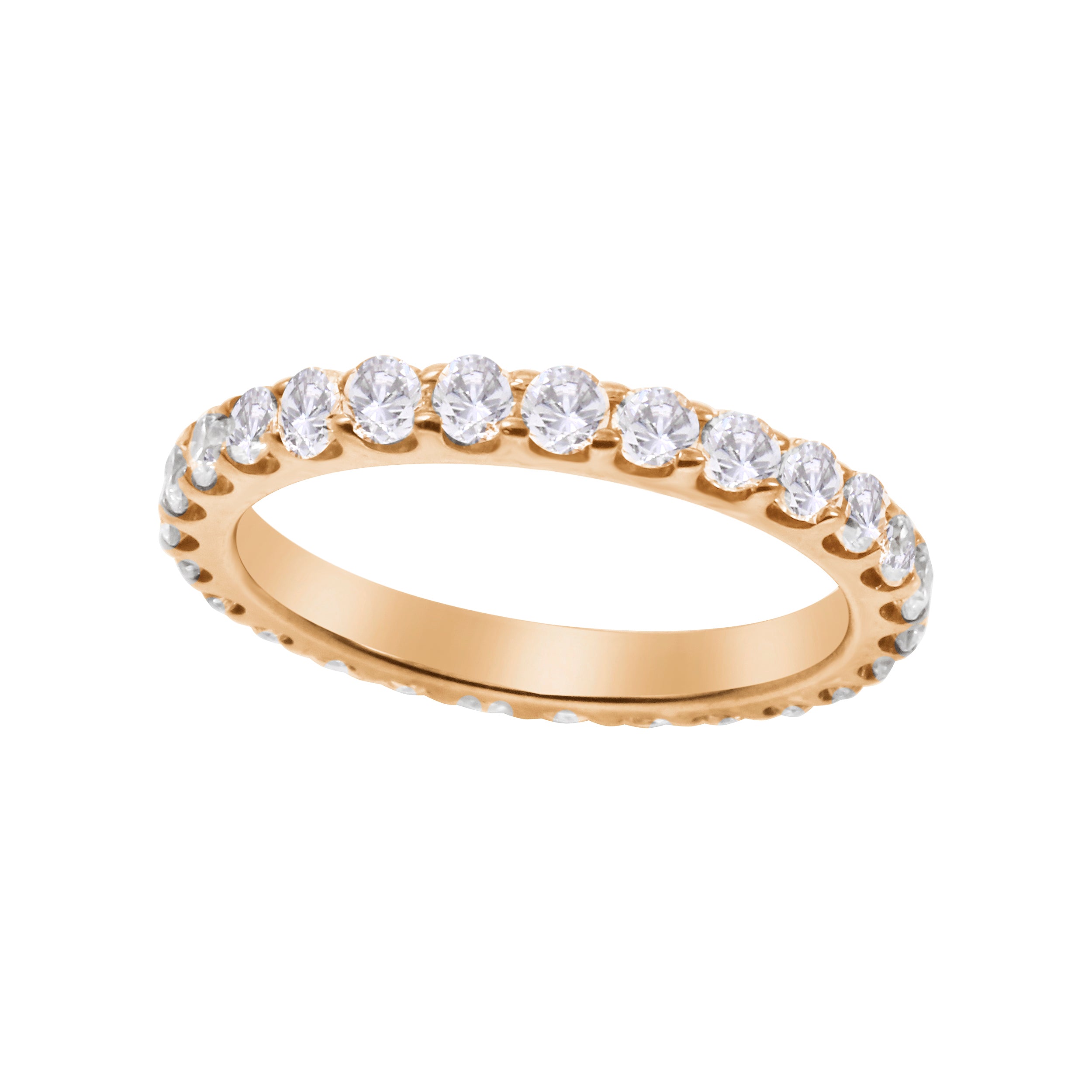 Shared Prong Round Diamond Eternity Wedding Band-Wedding Band-Ashley Schenkein Jewelry Design
