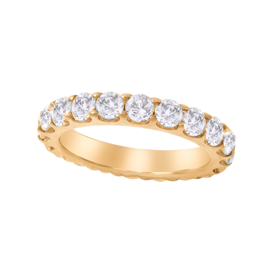 Shared Prong Round Diamond Eternity Wedding Band-Wedding Band-Ashley Schenkein Jewelry Design