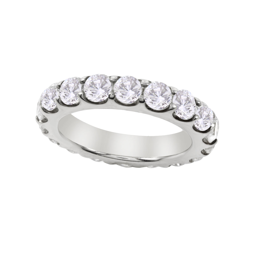 Shared Prong Round Diamond Eternity Wedding Band 3.8-Wedding Band-Ashley Schenkein Jewelry Design