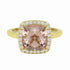 Morganite Cushion-Cut Diamond Pavé Halo and Band Engagement Ring Setting-Engagement Ring-Ashley Schenkein Jewelry Design
