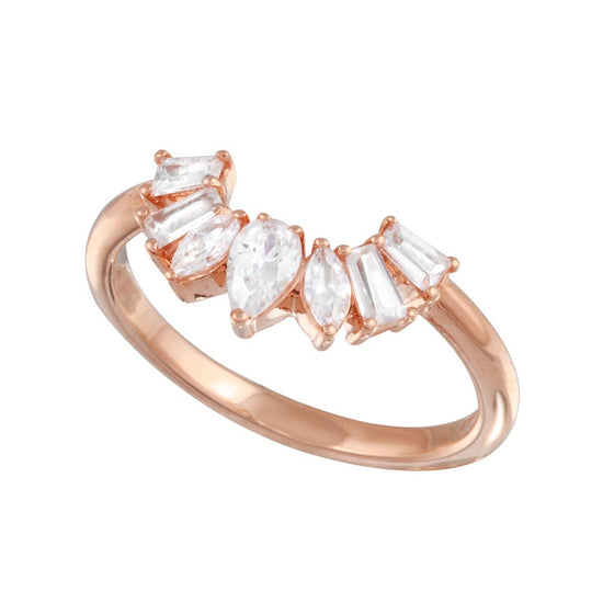 Pear Marquise and Emerald Diamond Contour Tracer Wedding Band-ring-Ashley Schenkein Jewelry Design
