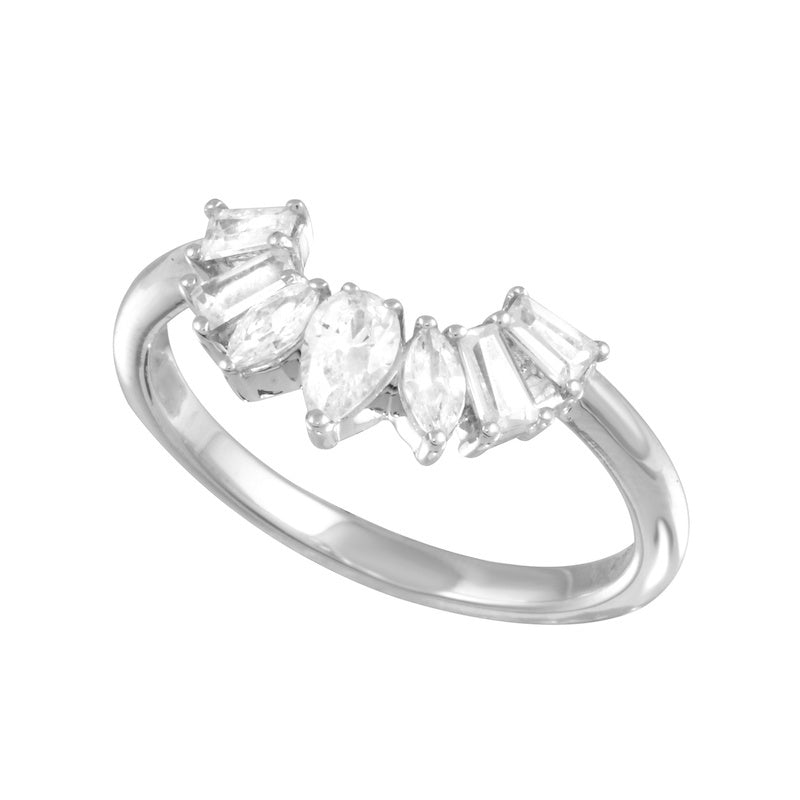 Pear Marquise and Emerald Diamond Contour Tracer Wedding Band-ring-Ashley Schenkein Jewelry Design