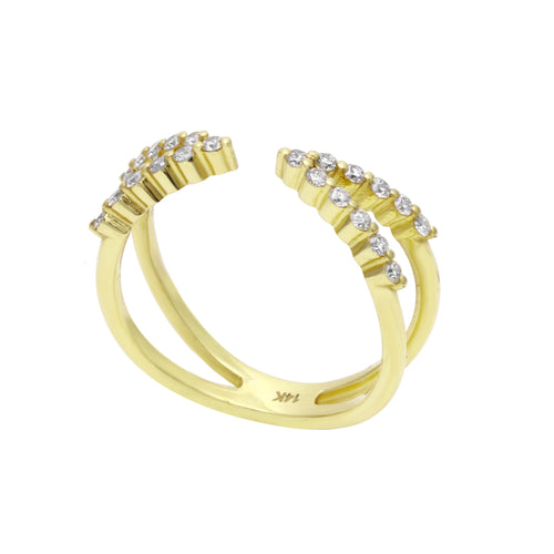Diamond V Cuff Shaped Ring-Wedding Band-Ashley Schenkein Jewelry Design