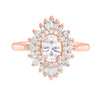 Baguette and Round Diamond Starburst Halo Engagement Ring-Engagement Ring-Ashley Schenkein Jewelry Design