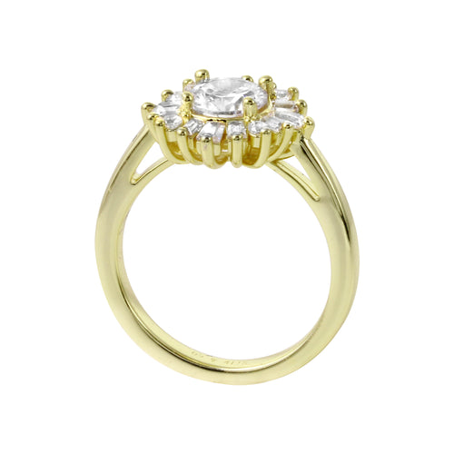 Round Diamond Starburst Engagement Ring-Engagement Ring-Ashley Schenkein Jewelry Design