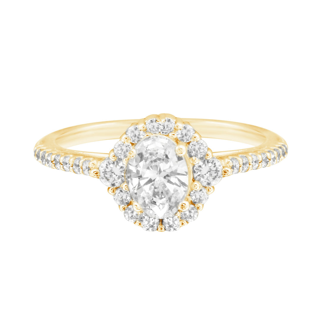Oval Diamond Halo Engagement Ring Setting-Engagement Ring-Ashley Schenkein Jewelry Design