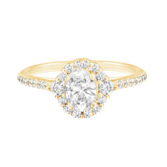 Oval Diamond Halo Engagement Ring Setting-Engagement Ring-Ashley Schenkein Jewelry Design