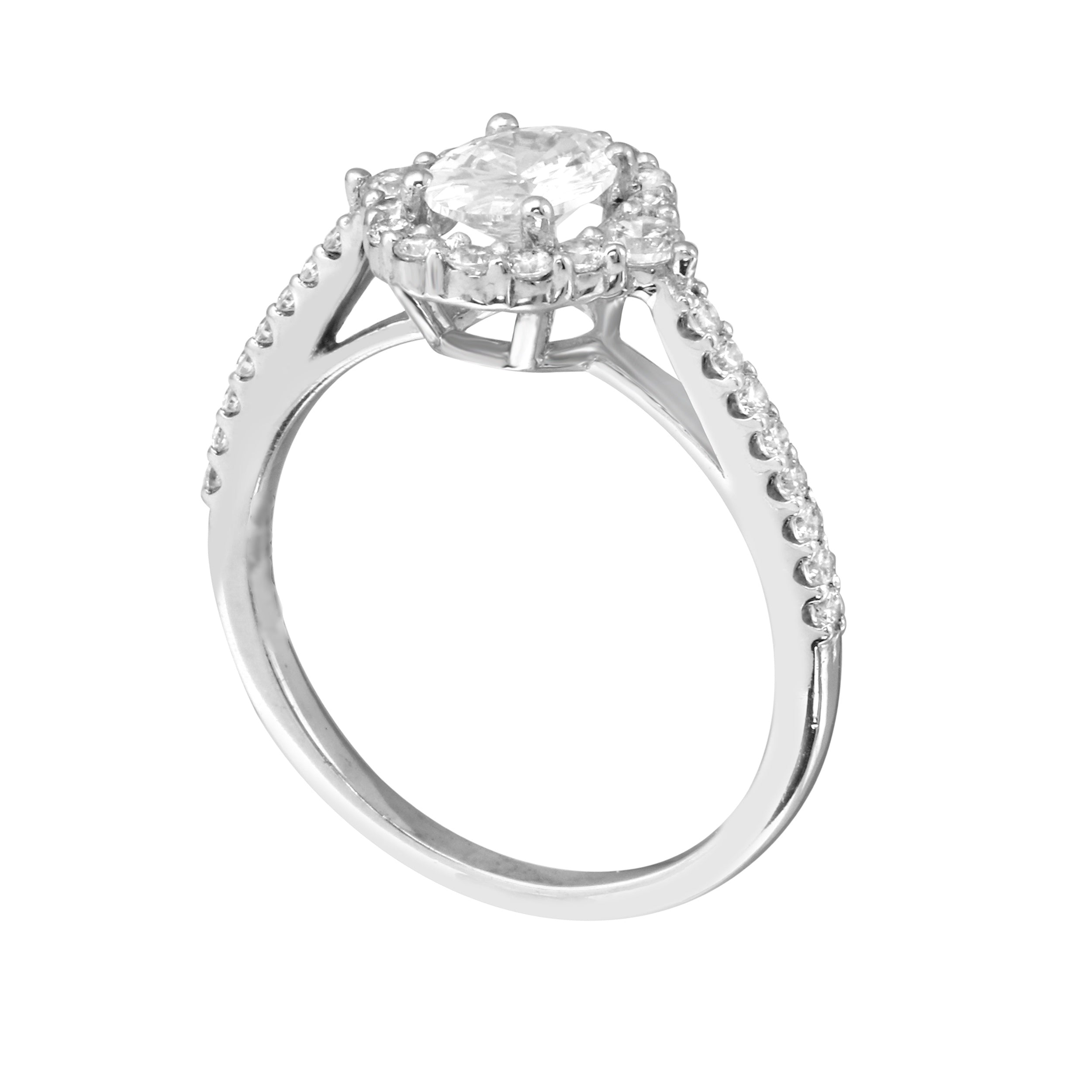 Oval Diamond Halo Engagement Ring Setting-Engagement Ring-Ashley Schenkein Jewelry Design