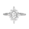 Oval Diamond and Starburst Flower Halo Engagement Ring-Engagement Ring-Ashley Schenkein Jewelry Design