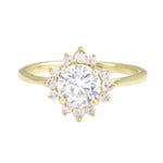 Round Diamond Sunburst Engagement Ring-Engagement Ring-Ashley Schenkein Jewelry Design