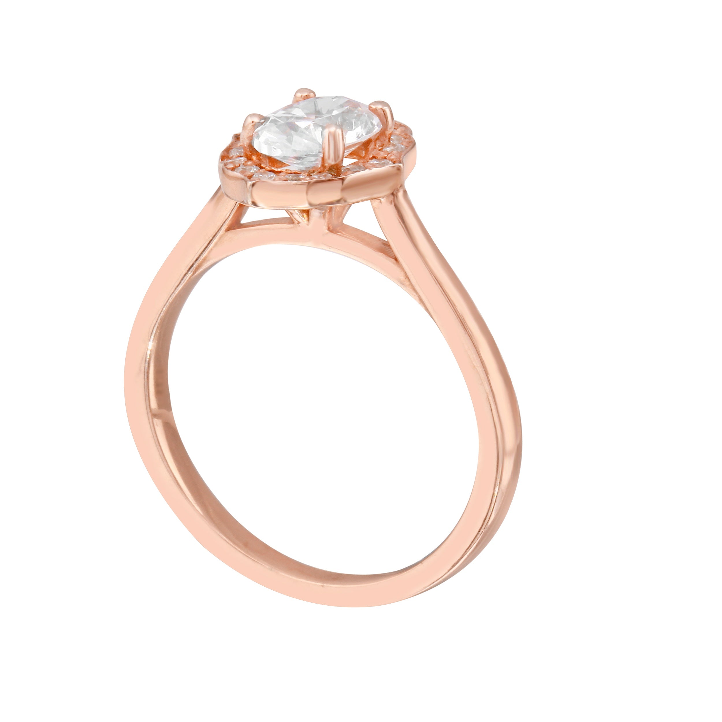 Oval Diamond and Scalloped Halo Engagement Ring Setting-Engagement Ring-Ashley Schenkein Jewelry Design