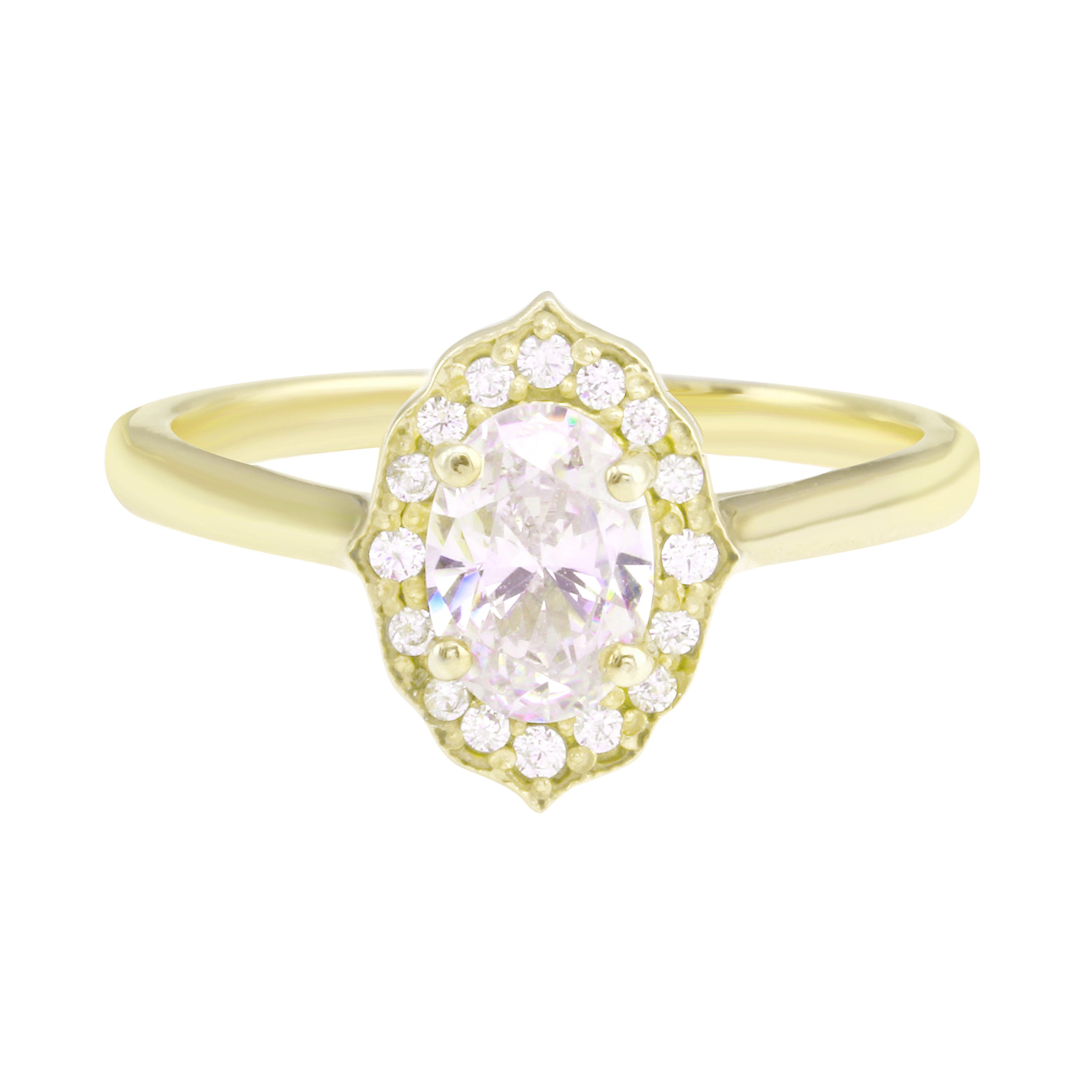 Oval Diamond and Scalloped Halo Engagement Ring Setting-Engagement Ring-Ashley Schenkein Jewelry Design