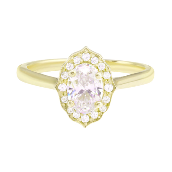 Oval Diamond and Scalloped Halo Engagement Ring Setting-Engagement Ring-Ashley Schenkein Jewelry Design