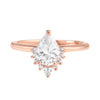 Pear Diamond Half Starburst Halo Engagement Ring-Engagement Ring-Ashley Schenkein Jewelry Design
