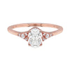 Oval Diamond and Tiny Pavé Side Stones Engagement Ring-Engagement Ring-Ashley Schenkein Jewelry Design