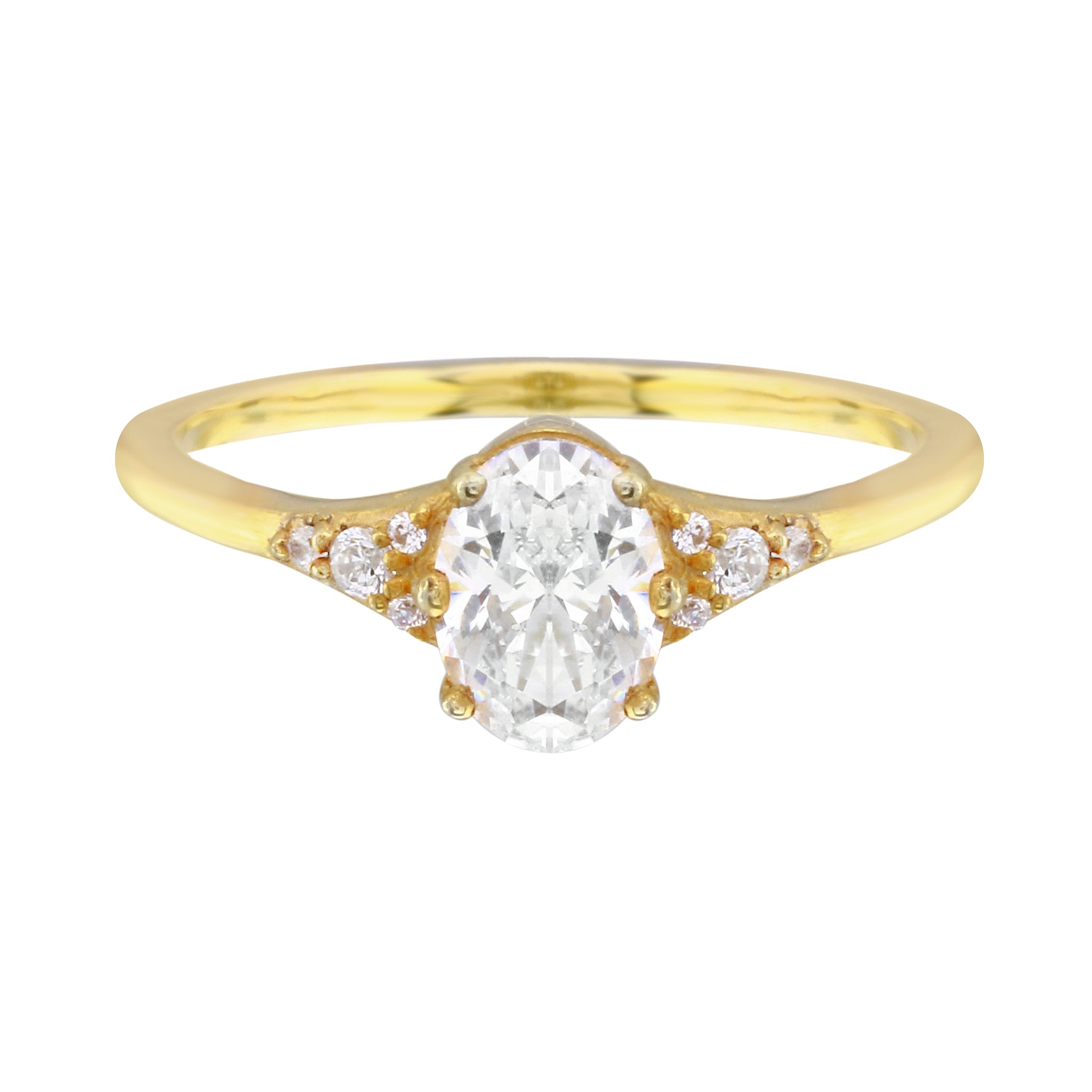 Oval Diamond and Tiny Pavé Side Stones Engagement Ring Setting-Engagement Ring-Ashley Schenkein Jewelry Design