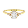 Oval Diamond and Tiny Pavé Side Stones Engagement Ring-Engagement Ring-Ashley Schenkein Jewelry Design