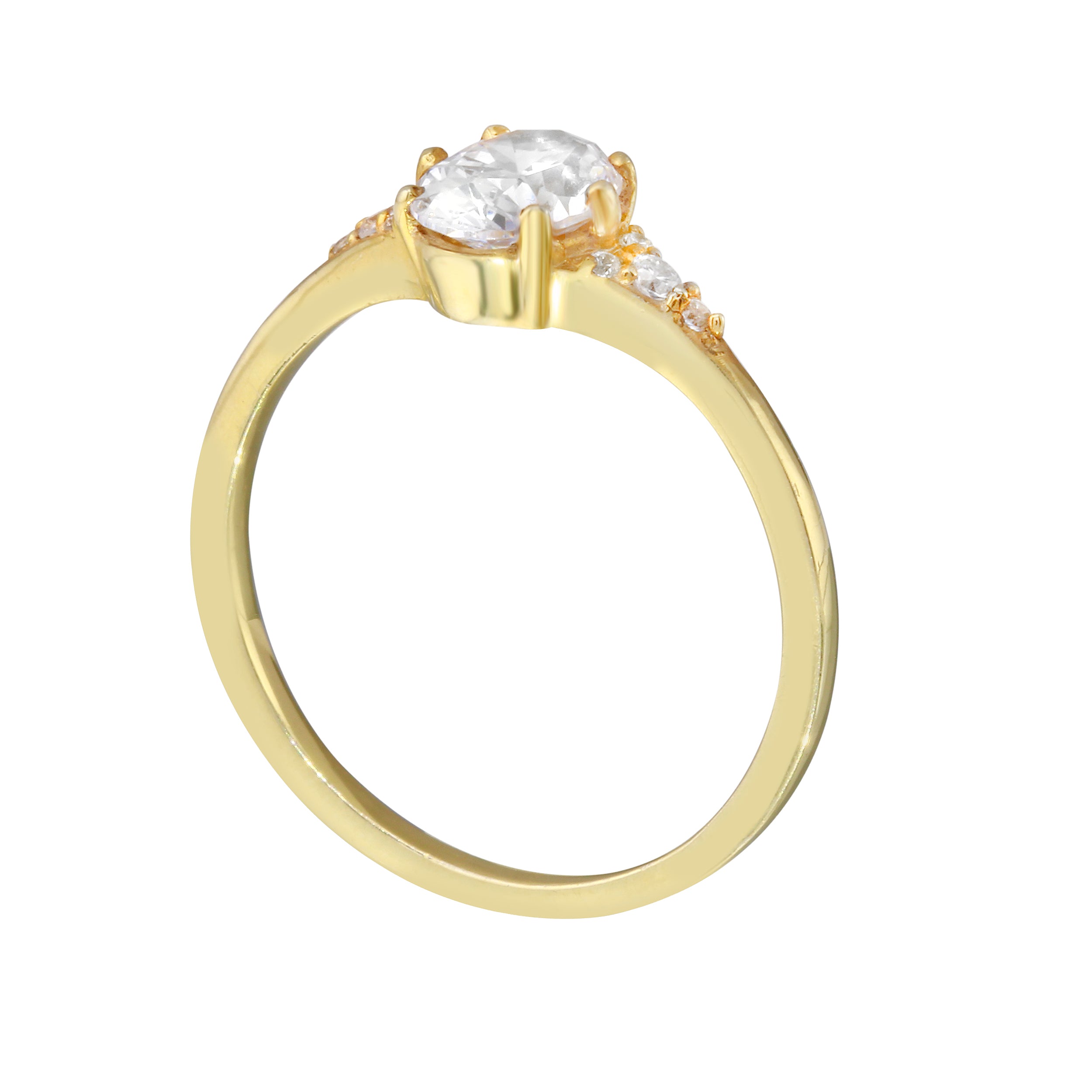 Oval Diamond and Tiny Pavé Side Stones Engagement Ring Setting-Engagement Ring-Ashley Schenkein Jewelry Design