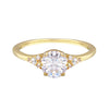 Round Diamond and Tiny Pavé Side Stones Engagement Ring-Engagement Ring-Ashley Schenkein Jewelry Design