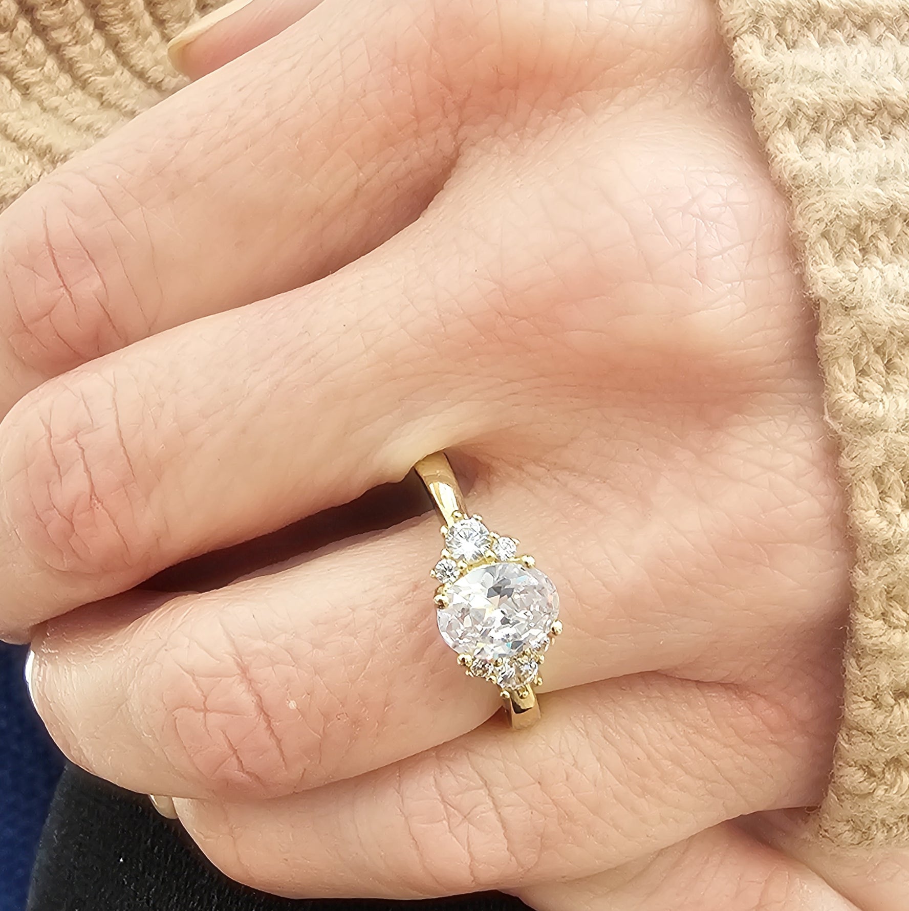 Oval Diamond Sprinkle Engagement Ring Setting-Engagement Ring-Ashley Schenkein Jewelry Design