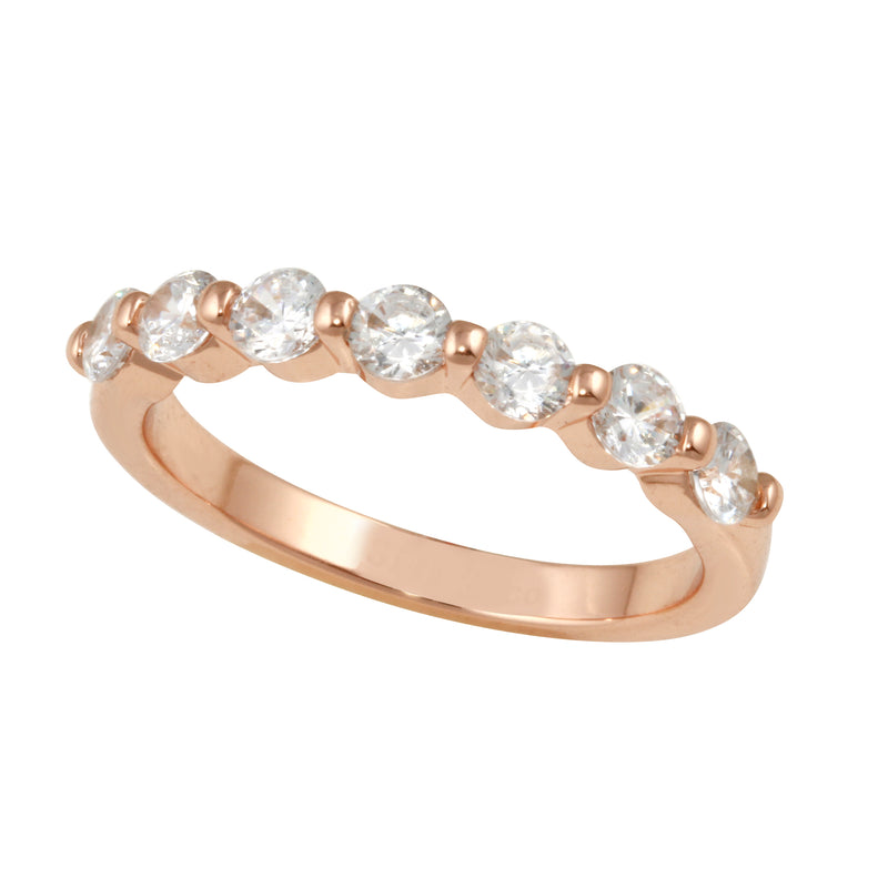 Shared Prong Diamond Half Eternity Wedding Band (.70)-Wedding Band-Ashley Schenkein Jewelry Design