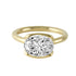 East-West Oval Cut Semi-Bezel Solitaire Engagement Ring-Engagement Ring-Ashley Schenkein Jewelry Design