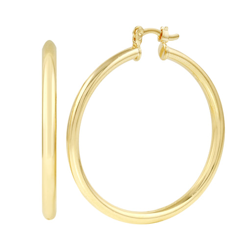 Large Slim Lever Back Hoop Earrings-Earrings-Ashley Schenkein Jewelry Design