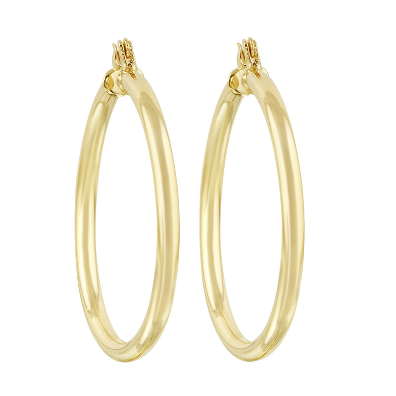 Large Slim Lever Back Hoop Earrings-Earrings-Ashley Schenkein Jewelry Design