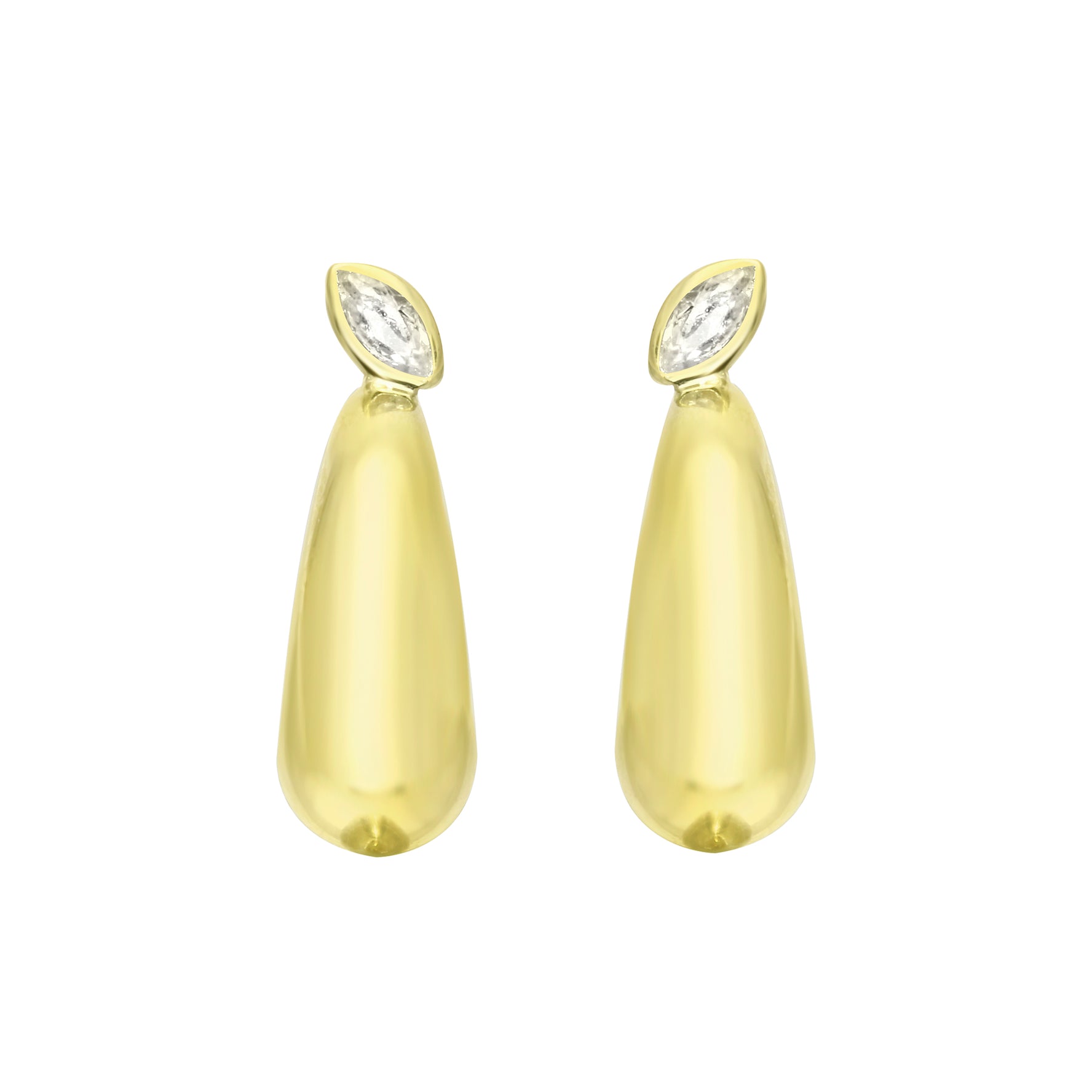 Marquise Gemstone Wide Hoop Earrings-Earrings-Ashley Schenkein Jewelry Design