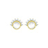 White Topaz Halo Gemstone Stud Earrings-Earrings-Ashley Schenkein Jewelry Design
