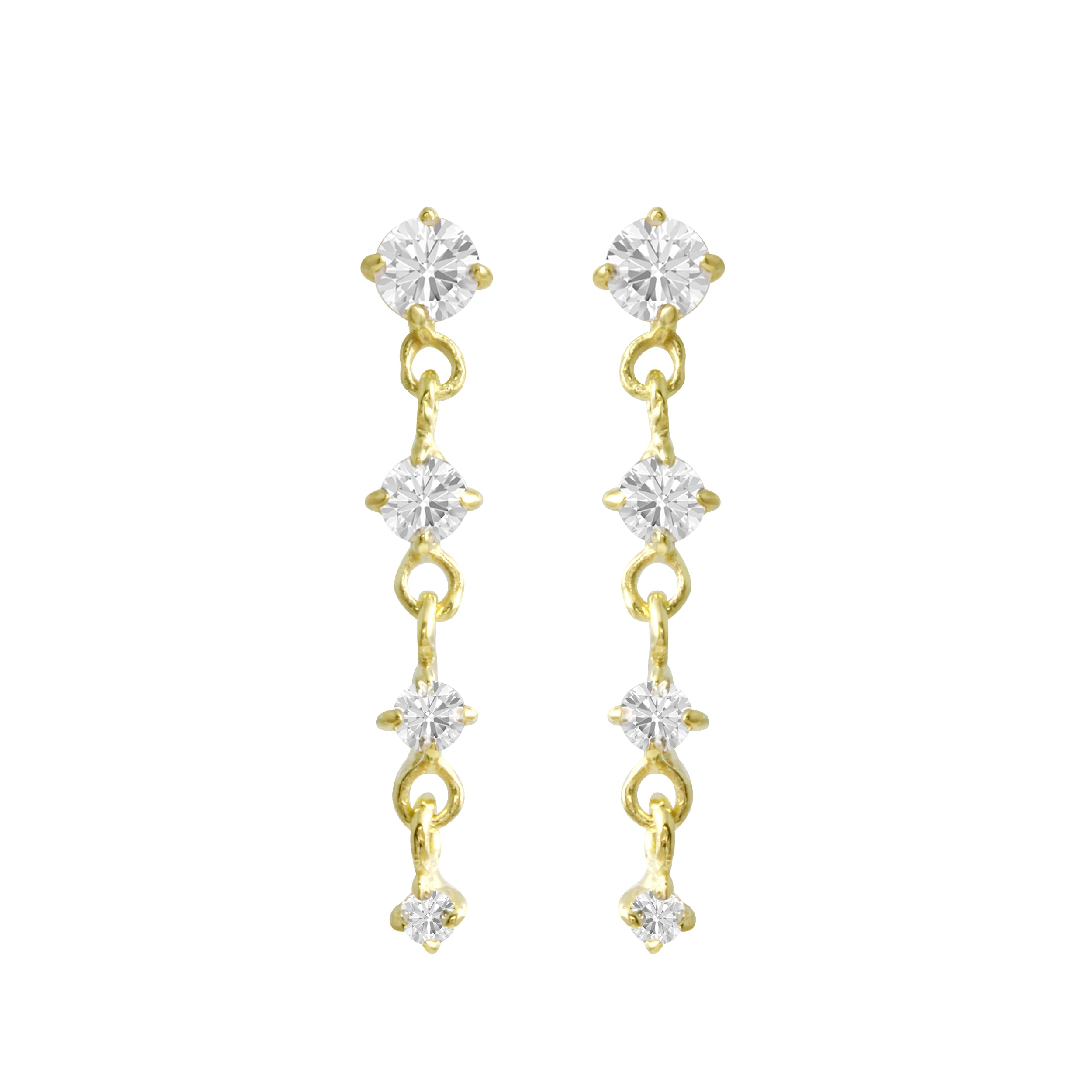 Claw Prong Set Gemstone Drop Earrings-Earrings-Ashley Schenkein Jewelry Design