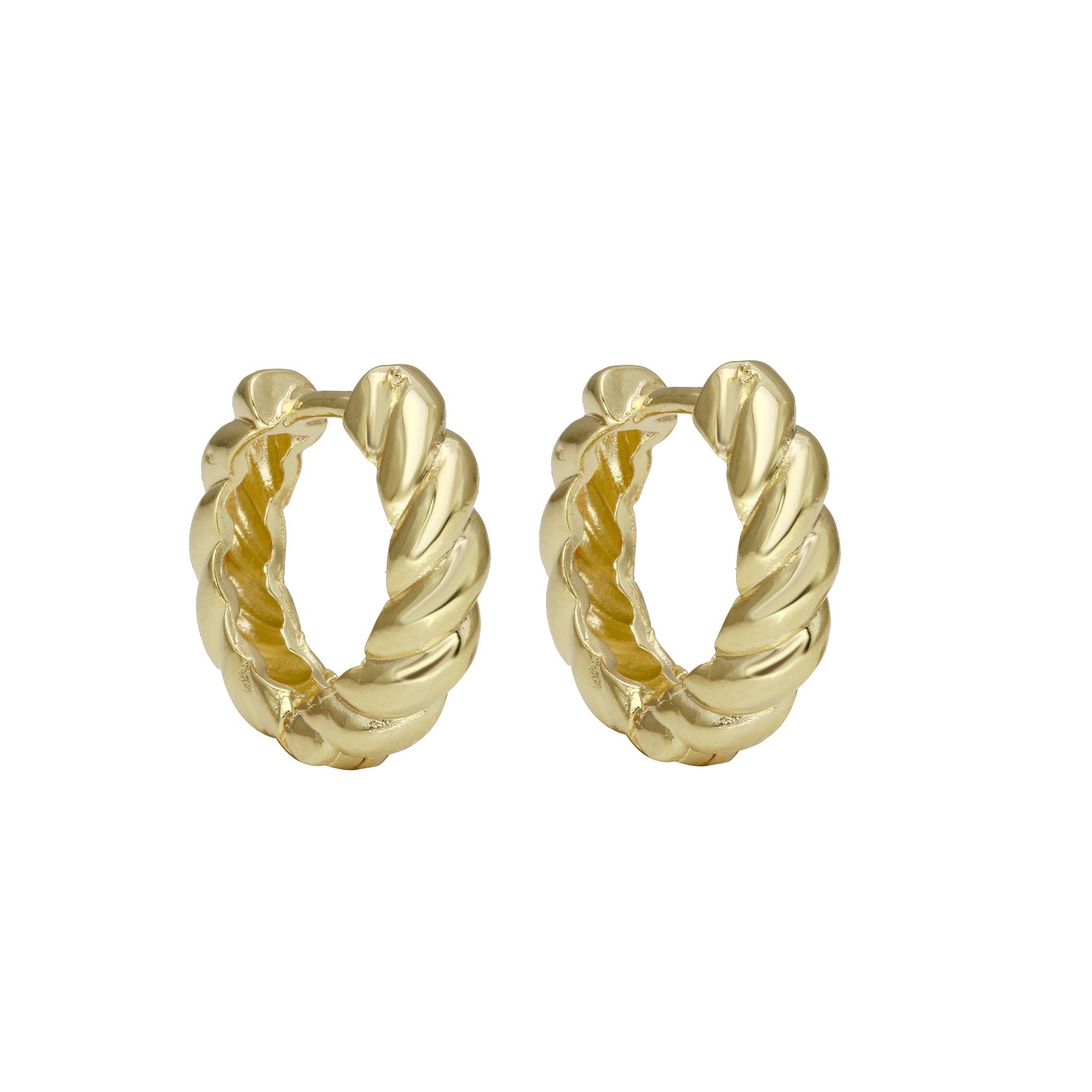 Gold Filled Croissant Twist Huggies-Earrings-Ashley Schenkein Jewelry Design