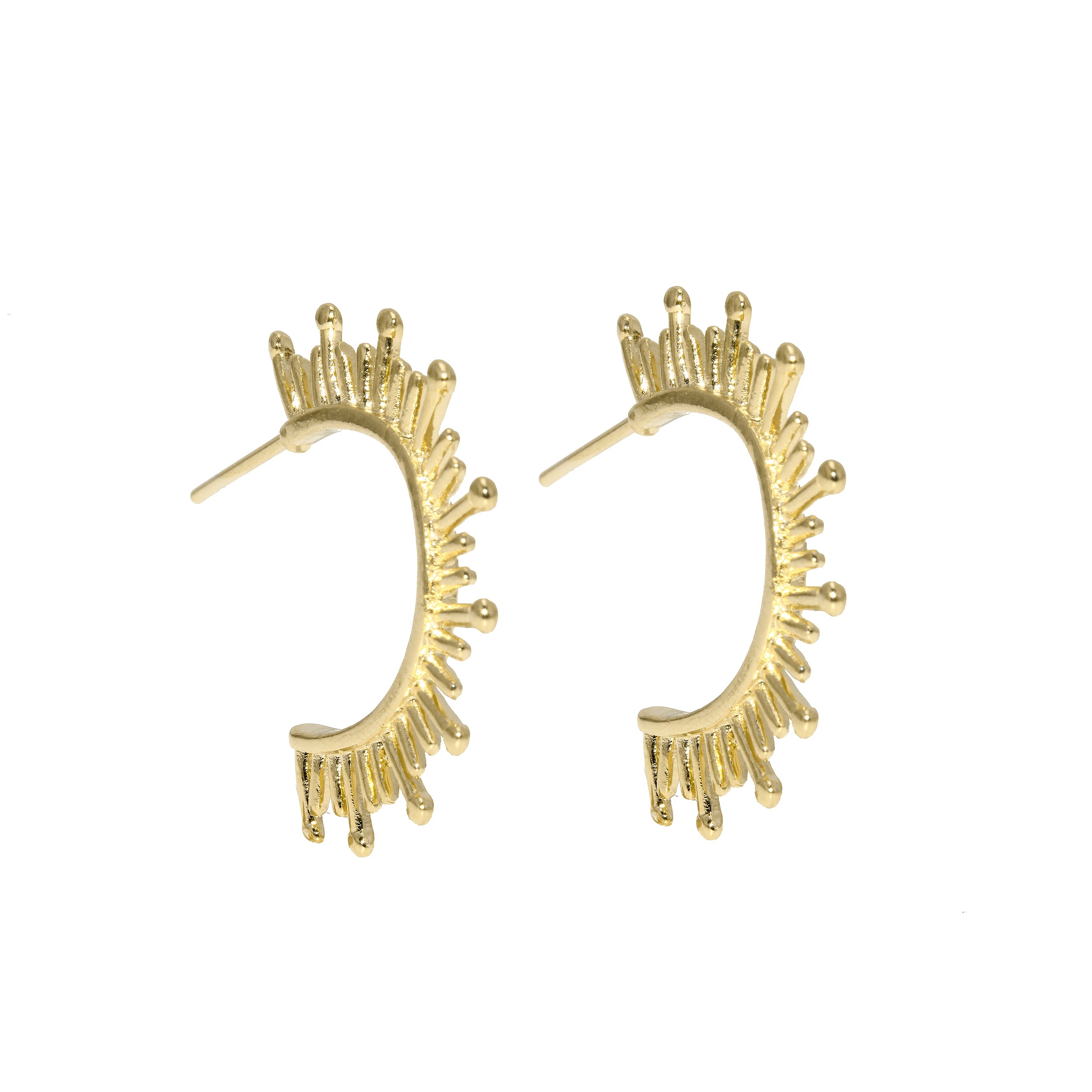 Radiant Textured Hoop Earrings-Earrings-Ashley Schenkein Jewelry Design