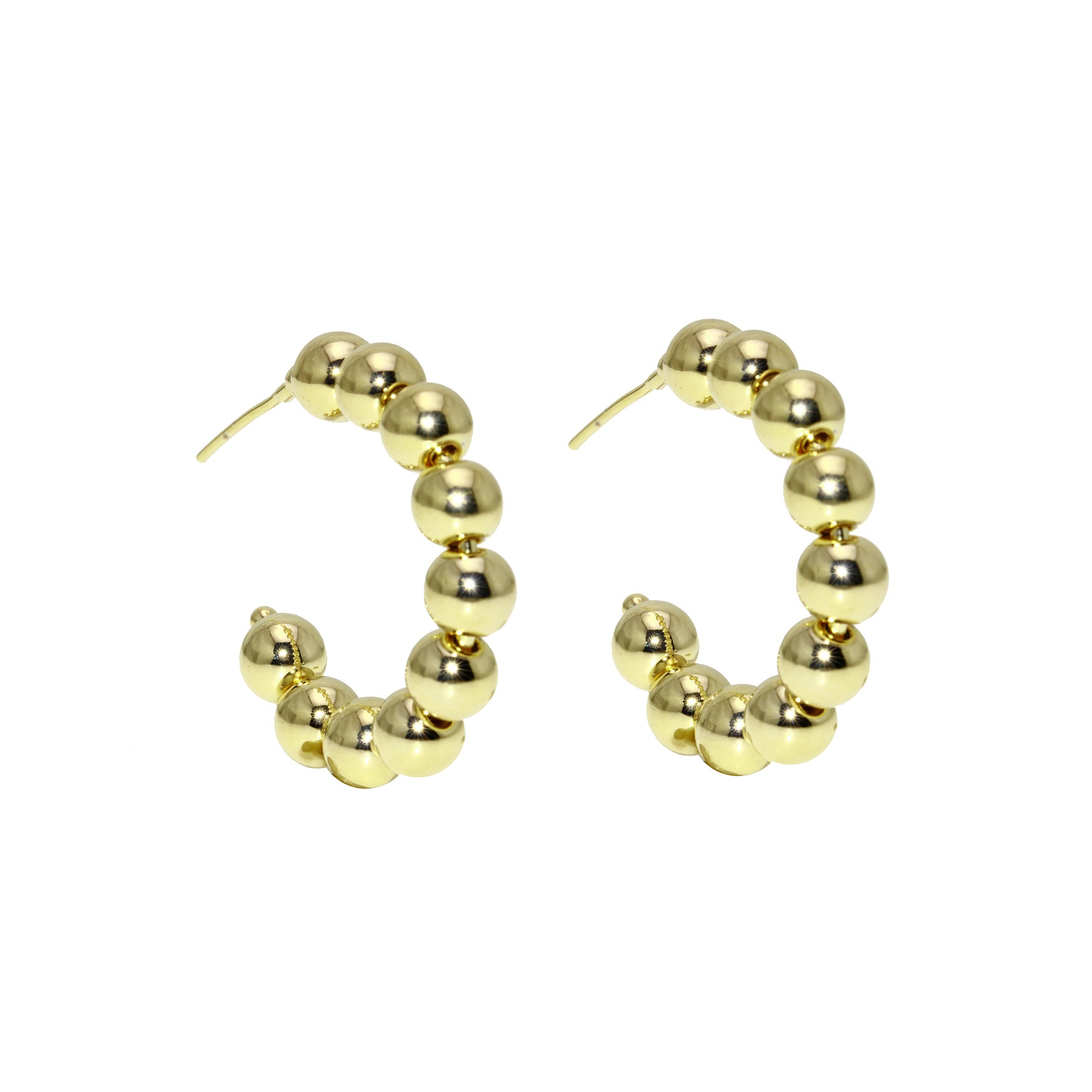 Gold-filled Ball Hoop Earrings-Earrings-Ashley Schenkein Jewelry Design