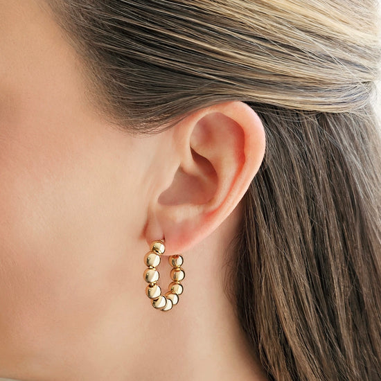 Gold-filled Ball Hoop Earrings-Earrings-Ashley Schenkein Jewelry Design