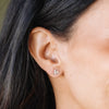 Solid Gold Bumblebee Single Stud Earring, 14K-Earrings-Ashley Schenkein Jewelry Design